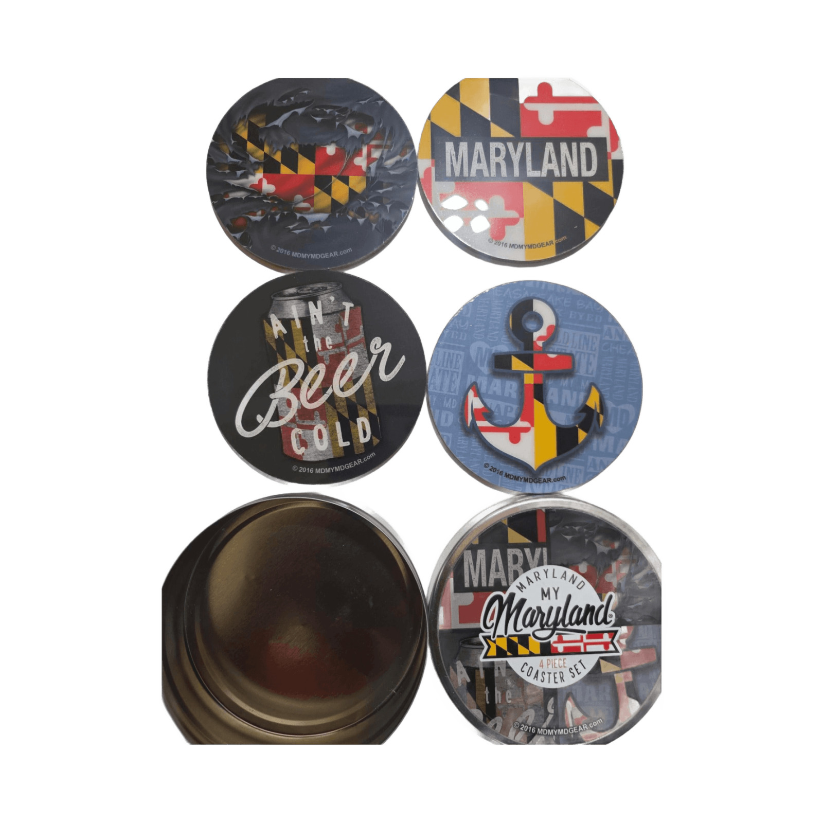 Maryland Flag Anchor 4 piece Coaster Set