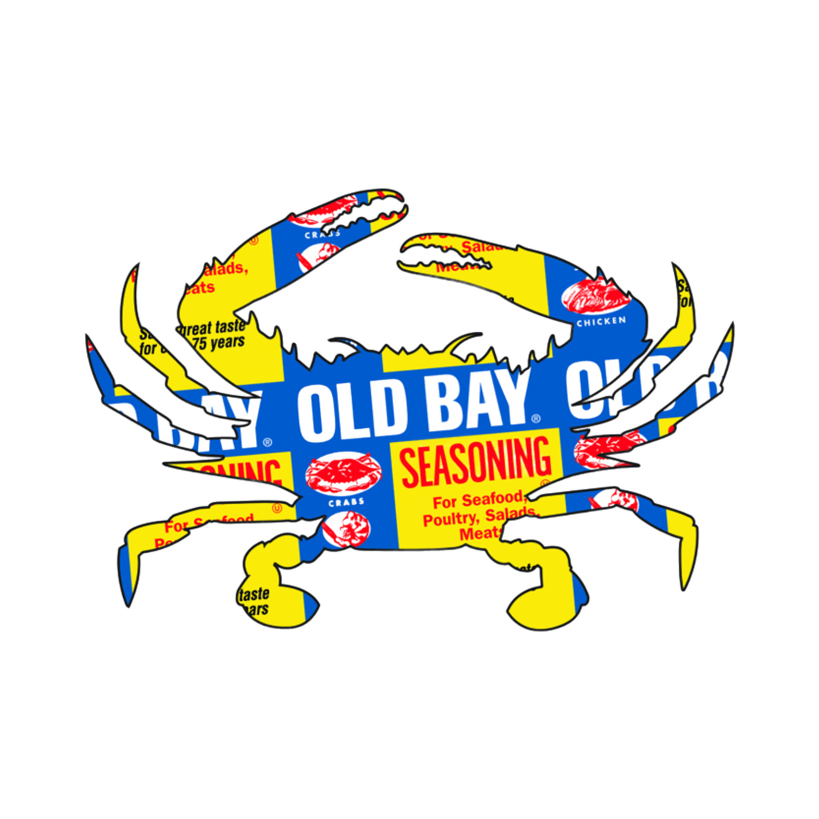 Maryland My Maryland Old Bay Can Pattern Crab Magnet